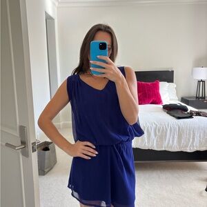 Elegant Blue Sleeveless Dress
